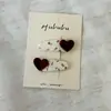 Pinza para el pelo de terciopelo con forma de corazón y flores estilo coreano para principios de otoño para mujer, modelo nuevo 2025, pinza dulce para flequillo para niñas