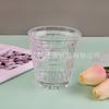 Vaso de vidrio a cuadros simple, apilado, con boca recta, para uso doméstico, para jugo, cerveza y bebidas frías.
