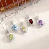 Colar com Pingente Olho de Mar Cristal Tesouro Cor Natural s925 Prata Esterlina Feminino Alto Senso de Design Corrente da Clavícula Transfronteiriço