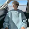 Sudadera Nueva de Hombre para Otoño/Invierno 2026, Color Sólido Simple, Moderna y Única, Corte Holgado, Tallas Grandes, Top de Moda para Adolescentes