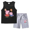 Traje Deportivo Casual de Dos Piezas para Niños Pequeños y Medianos - Chaleco y Pantalón de Verano 2023, Camiseta Base, Ropa Exterior Delgada sin Mangas