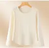 Camiseta base blanca para mujer, nueva camiseta de manga larga ajustada primavera/otoño 2026