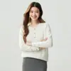 Suéter feminino de cashmere puro, gola Henley, meio abotoado, camada interna quente, corte solto, emagrecimento, elegante, base de malha
