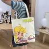 Bolsa de Lona para Mulheres 2024 Nova Bolsa de Ombro para Estudantes Bolsa Tutorial Bolsa de Mão Bolsa de Mão de Grande Capacidade Entrega de Peça Única