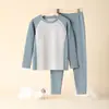 Pijama infantil, roupa íntima térmica masculina, roupas e calças de outono, conjunto de roupa íntima térmica para adolescentes, camiseta de algodão base para meninas estudantes