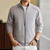 Sudadera con capucha para hombre, nueva para Otoño Invierno 2026, para mediana edad y jóvenes, casual, con cremallera, forrada de terciopelo, chaqueta cárdigan, color liso, deportiva, moderna, Dropshipping