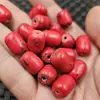 Cuentas de Cubo de Pino Rojo Imitación Cuentas de Jade Imitación Rojo Sangre de Pollo y Línea Negra Cuentas de Cubo Columna Recta Accesorios de Passepartout Cuentas Hechas a Mano