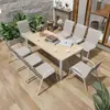 Mesa y silla de exterior madera plástica juego de tres o cinco piezas patio anticorrosión impermeable Protección Solar combinación Ocio exterior balcón jardín