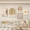 Pintura Decorativa para Sala de Estar Estilo Tronco, Pintura para Pendurar na Parede de Fundo de Sofá Cor Creme, Mural Decorativo Moderno e Simples Nova Combinação 2026