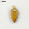 Wt-P2048 Nuevo Colgante de Joyería para Collar Geométrico Hexagonal Estéreo Translúcido Piedra Lisa Incrustado con Circonita Pequeña