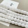 Cuentas antiguas de mármol blanco natural, cuentas espaciadoras de cristal redondas de manzana, accesorios de bricolaje, cuentas de Buda, pulsera Wenwan, material de horquilla