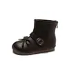 Botas de Couro para Meninas 2026 Outono/Inverno Novo Estilo Infantil Estilo Retrô Laço Estilo Coreano Botas Curtas Versátil Estilo Ballet Botas de Cano Baixo