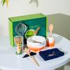 Traje de juego de té matcha estilo japonés transfronterizo, cuenco de matcha con boca de color degradado, té cerámico para mujer, nuevo, 8 piezas