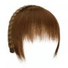 Agite o mesmo estilo trança, faixa de cabelo, franja, uma peça de cabelo real, testa, cortina, costeletas, cobrir cabelos brancos, franja, franja, peruca quebrada