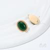Aretes Vintage Ovalados de Jade de Colores con Encaje Incrustado Bañados en Oro de 14K que Conservan el Color con Anillo Colgante Accesorios para Aretes Hechos a Mano DIY