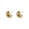 Brincos de Bolas de Metal Exquisitos Versáteis de Design Simples Nicho Estilo Coreano para Mulheres Brincos Elegantes Retrô Ins para Mulheres High-End