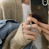 Anillo Rombo con Borde Trenzado en Forma de Diamante Personalizado para Mujer, Anillo para Dedo Índice de Diseño Nicho Estilo Ins, de Moda y Lujo Ligero