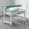 Banco de trabajo personalizado de acero inoxidable 201 Banco de trabajo para montadores Taller libre de polvo Banco de trabajo multifuncional de doble capa con luces