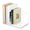 Porta-arquivos de acrílico transfronteiriço com três ou quatro compartimentos, Organizador de mesa personalizável, Suportes de livros em formato ondulado