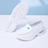 Sapatos de Couro para Enfermeiras Femininos, Para Todas as Estações, Absorção de Choque com Almofada de Ar, Sola Macia Antiderrapante, Design Vazado, Confortáveis para os Pés, Respiráveis, Sapatos de Trabalho para Hospital