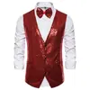 Roupa de Performance de Palco Masculina Colete Pequeno de Lantejoulas Estúdio Fotográfico Apresentador de Fotos Cantor Mestre de Cerimônias Colete