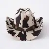 Estilo Étnico Patrón de Vaca Sombrero de Vaquero Occidental Retro Americano Sombrero de Otoño para Exteriores Sombrero Blanco Francés para Mujer Hombre