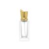 Botella de perfume en stock, cartón, vidrio transparente, perfume, aromaterapia, botella vacía, prensado, niebla fina, cuadrado, subembotellado de perfume
