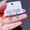 Pendientes de Aro Pequeños de Moda de Venta Caliente Transfronteriza Hebilla de Oreja Temperamento Simple Estrella Luna Zircón Pendientes Pendientes al Por Mayor