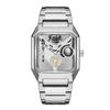 Reloj Mecánico Transparente Hueco de Doble Cara No Automático Reloj de Pulsera para Hombre Reloj de Moda Reloj de Cuarzo Luminoso Impermeable para Hombre Agitar