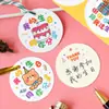 Feliz Cumpleaños Bebé Etiqueta Pequeña Simple Ins Ramo Bendición Tarjeta de Felicitación para Niños Floristería Pastelería Etiqueta Escrita a Mano