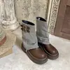 Botas de suela gruesa para mujer petite, nuevo modelo otoño 2026, combinan con faldas, estilo retro, adelgazantes, que aumentan la altura, de suela blanda, estilo jeans