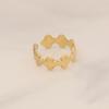 Anillo de acero inoxidable con diseño geométrico de metal y piedra suelta personalizado para mujer, joyería transfronteriza entre Europa y Estados Unidos, R105