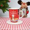 Taza de Cerámica de Alce para Árbol de Navidad Campestre de Estilo Europeo Personalizado con Varios Colores y Calcomanías de Logotipo Personalizables