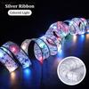Cross-border Hot Ribbon Light String Árvore de Natal Fio de Cobre Luz Decorativa Fita Lanterna de Seda Caixa de Bateria