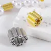 Cuentas Espaciadoras Tubulares Rectas con Forma de Flor Magnética de Cobre Chapado en Oro de 18 Quilates con Alta Retención de Color, Accesorios para Hacer Pulseras DIY Hechos a Mano