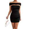 Estilo Veraniego Más Popular de Amazon Falda de Una Sola Línea sin Hombros que se Ajusta a la Cadera para Mujer Falda Plisada Ajustada de Moda para Mujer Estilo Europeo y Americano