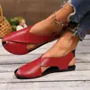 Comercio exterior 2026 primavera/verano sandalias de mujer estilo coreano con tiras cruzadas, puntera abierta, tacón bajo, cuero suave, casual, planas, sin cordones, para uso en exteriores
