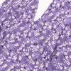 L26182-26 Estilo Nuevo de Principios de Primavera Estilo Pastoral Francés Fresco y Casual Vestido Morado Floral con Cuello de Corbata