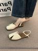 Sandalias de Viaje Baotou Color Marrón Brisa Nocturna Ropa Exterior para Mujer 2025 Verano Retro Francés Estilo Hada Mary Jane Zapatos Romanos