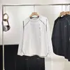 Camiseta Deportiva de Ciclismo de Manga Larga con Empalme de Color Contrastante Mismo Estilo para Hombre y Mujer, Cuello Redondo, Camiseta Básica Moderna 8669