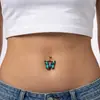Piercing de Umbigo Borboleta Amazon Zircônia Multicolorida Argola de Umbigo Aço Inoxidável para Fabricantes de Joias para Piercing Transfronteiriços