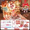 Puzzle de Punzón y Palo del Año del Caballo, Pulsera Infantil de Año Nuevo Caja de Regalo Set, Puzzle Estilo Chino Imán para Nevera Accesorio DIY Regalo