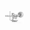 El nuevo superventas transfronterizo de Hengsen: pendientes de acero inoxidable con varilla para piercing de hueso de la oreja y cartílago, con incrustaciones de circonita, diseño de luna y flor