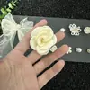 Acessórios de Organza para Tamancos, Fivela de Sapato Flor Rosa Branco Pérola, Flor de Sapato Cruzada Removível, Removível DIY