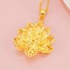 Pingente Flor Pavão Ouro Areia Vietnamita para Mulheres, Colar Duradouro, Estilo Nacional Latão Simulação Joias Atacado Estilo Quente