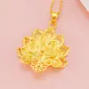 Colgante de Flor de Pavo Real Chapado en Oro Vietnamita para Mujer, Color Duradero, Joyería de Imitación de Latón Estilo Chino, Artículo Popular de Venta al por Mayor