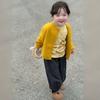 Cárdigan de Punto para Niña Otoño e Invierno Chaqueta Suéter + Ropa Interior de Manga Larga + Bombachos de Cuadros Nuevo Conjunto de Tres Piezas