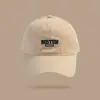 Gorra de Béisbol con Pico de Pato Bordada Rosa Dulce Estilo Ins Coreana Versátil de Ala Curva de Moda para Hombre para Primavera y Otoño