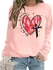 Mi half valentineshirts womens love hearts sweatshirt pink va