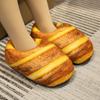Pantuflas Creativas de Pan Tostado Cálidas Antideslizantes para Piso Invierno Mujeres Embarazadas Hogar Bolsa Talón Pantuflas de Algodón Estilo de Mujer